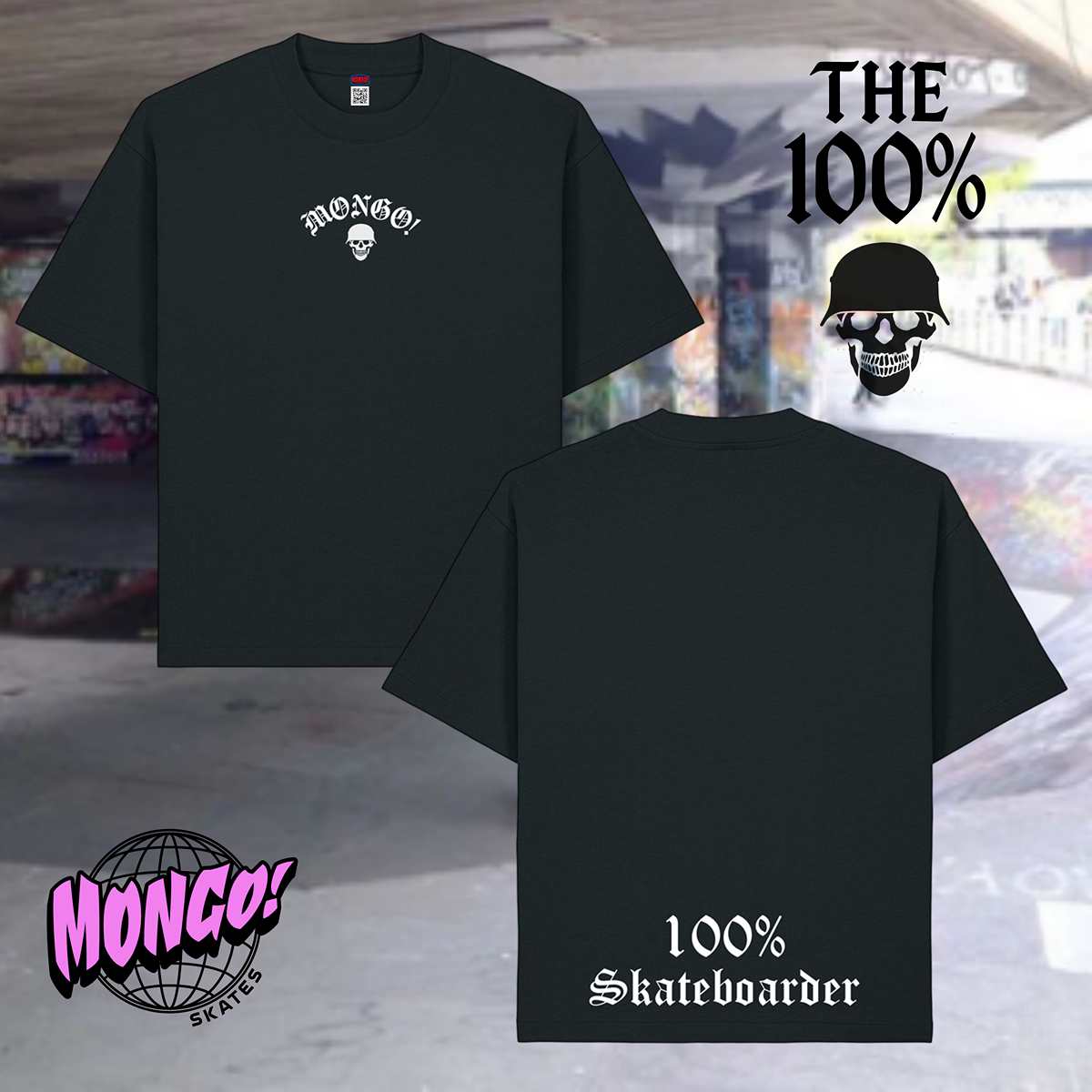 'THE 100%' - ORGANIC Boxy Oversized T-Shirt - BLACK