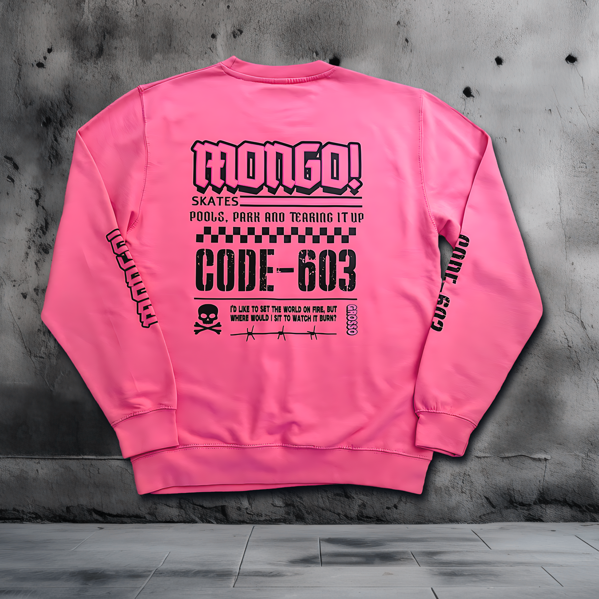 MONGO! - 'CODE 603' Crew Sweatshirt Oversized - Candyfloss Pink