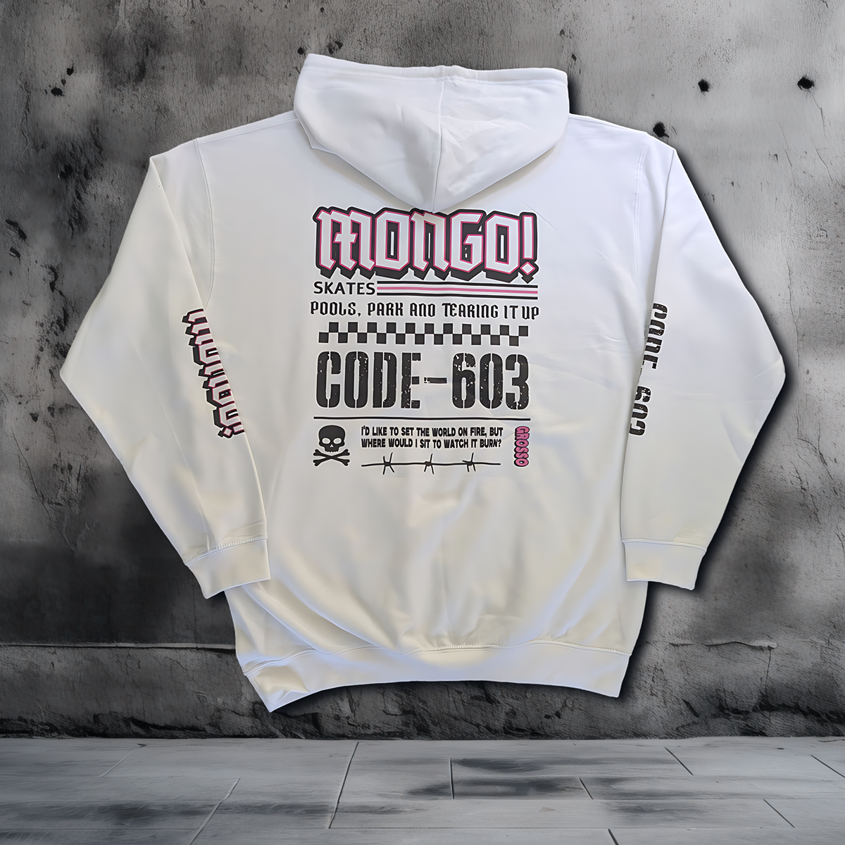 MONGO! - 'Code 603' - Oversized Relaxed Hoody -White