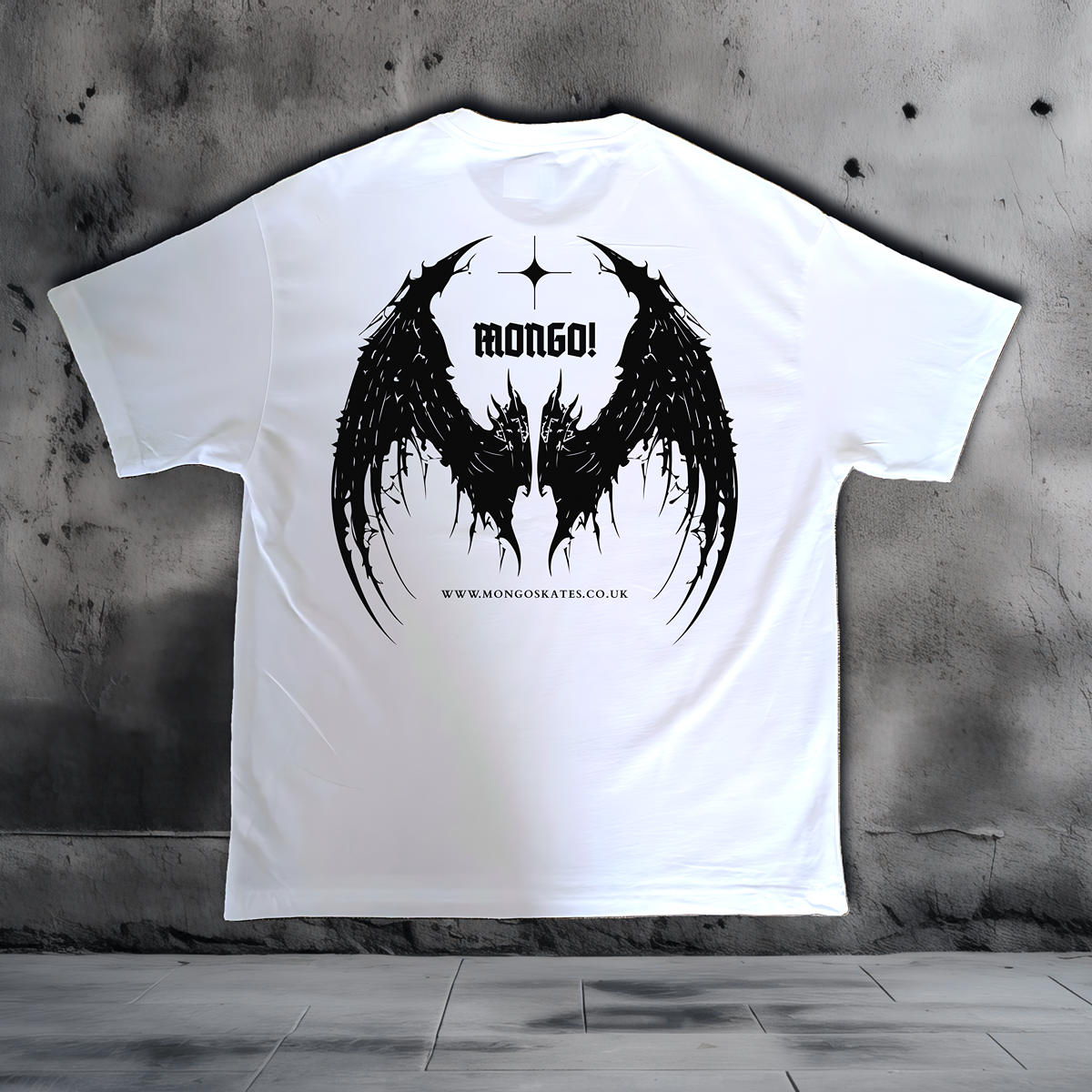 MONGO! Wings - Organic Oversized Boxy T-Shirt - White