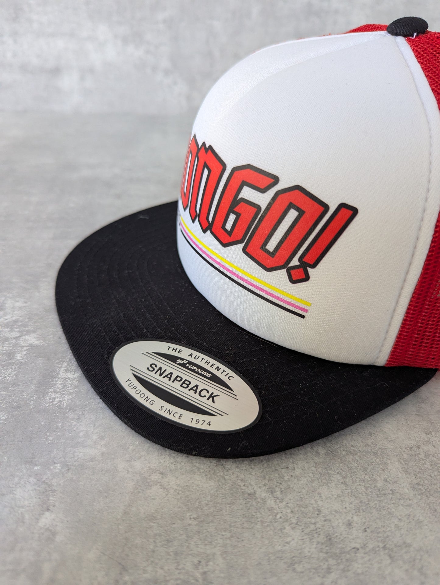 MONGO ! Retro Flat Peak Yupoong Trucker Cap