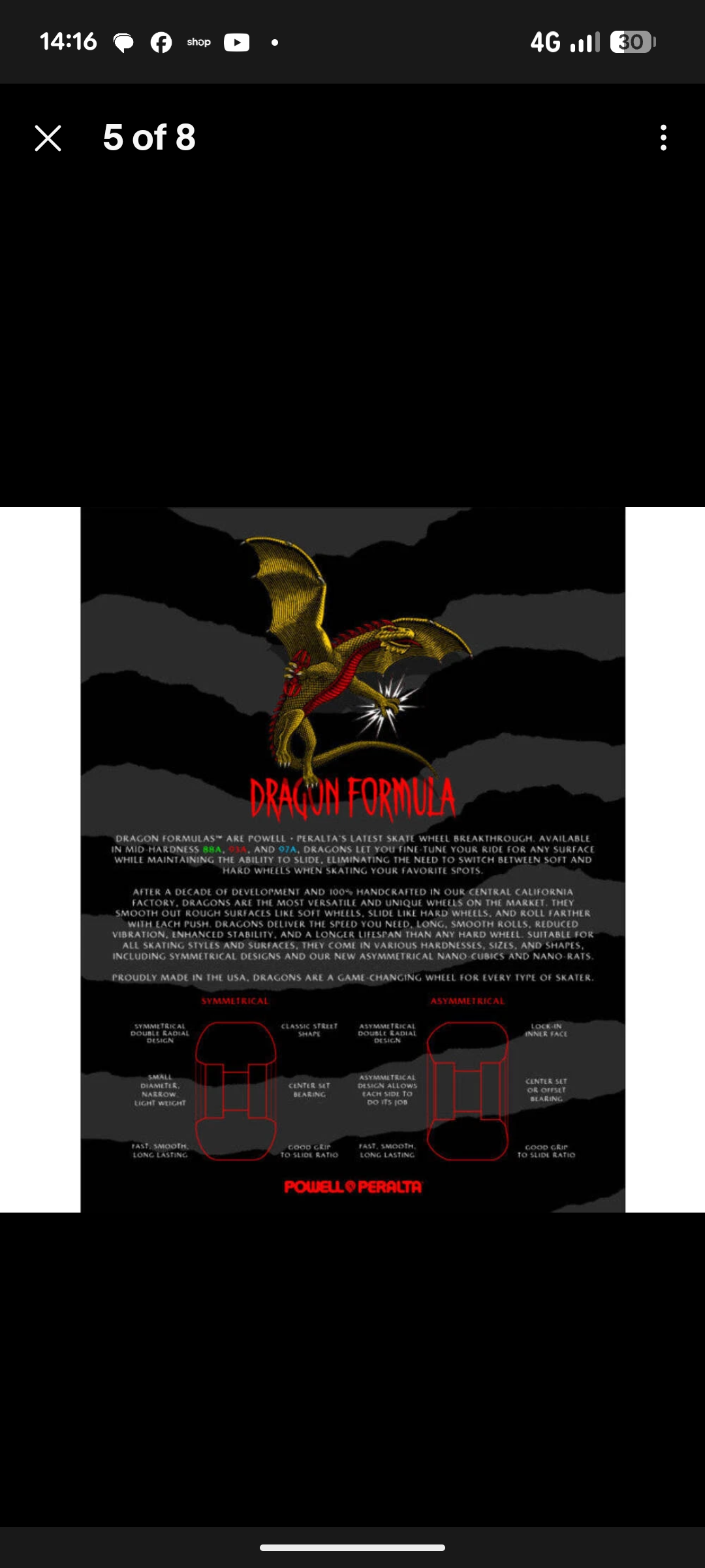 Powell Dragon Nano Rats 54x34mm 97a V4 Wheels