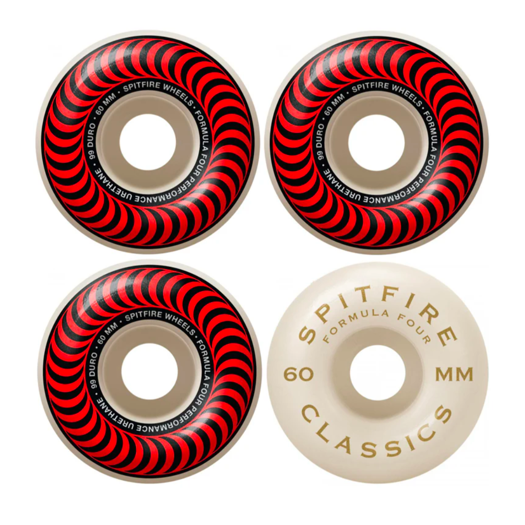 SPITFIRE 60mm 99DU Formula Four Classics Wheels Natural / Red / Bronze