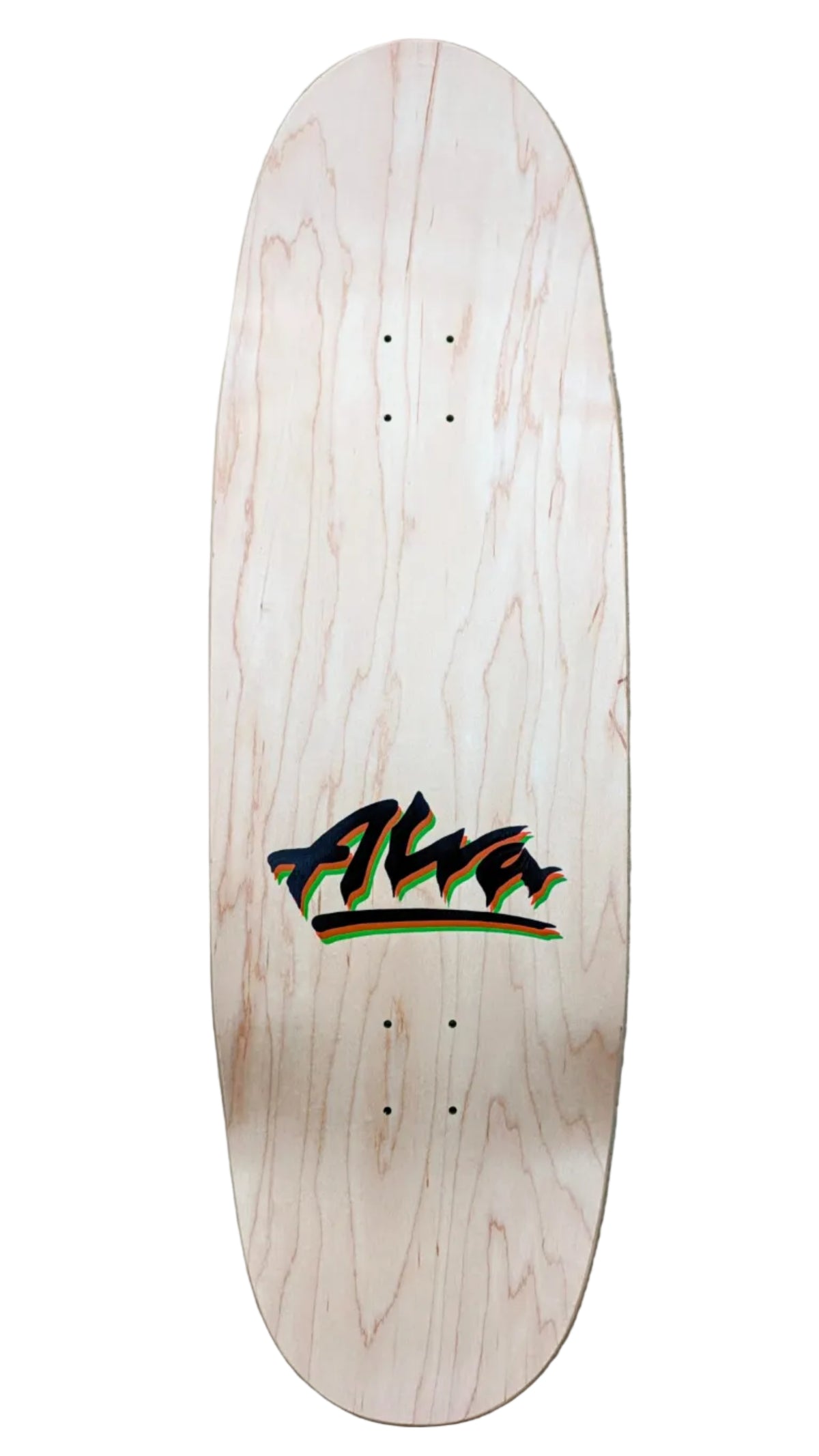 ALVA  'Scratch' Egg Skateboard Deck 10.625" x 33" GREEN / ORANGE