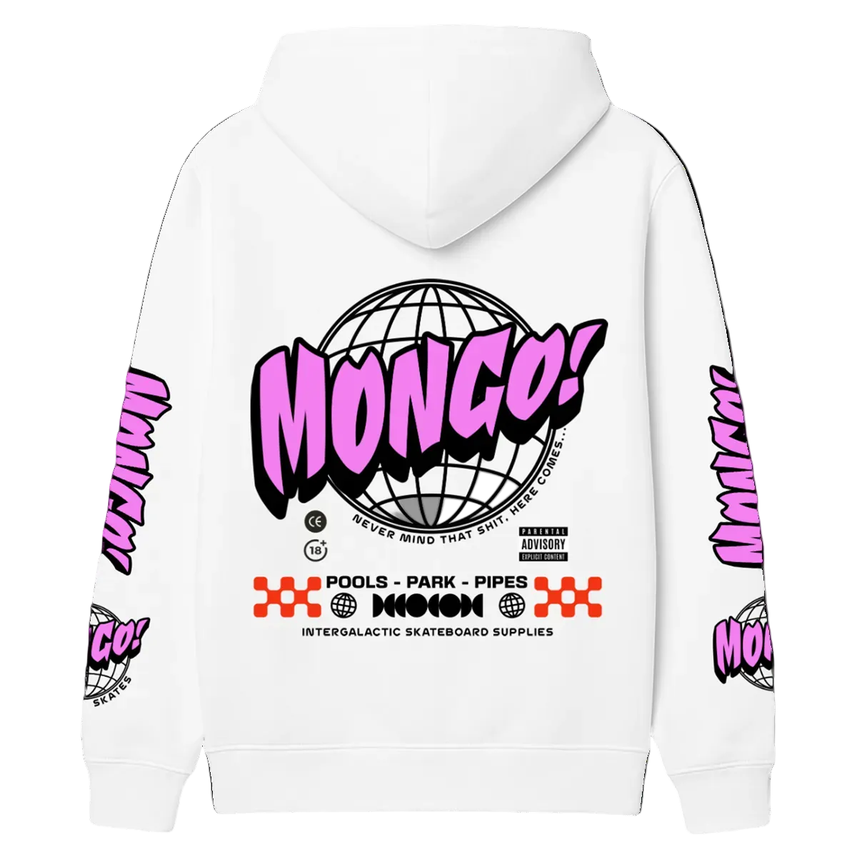 MONGO! 'ASTRO' ORGANIC Heavy oversized Hoody - WHITE