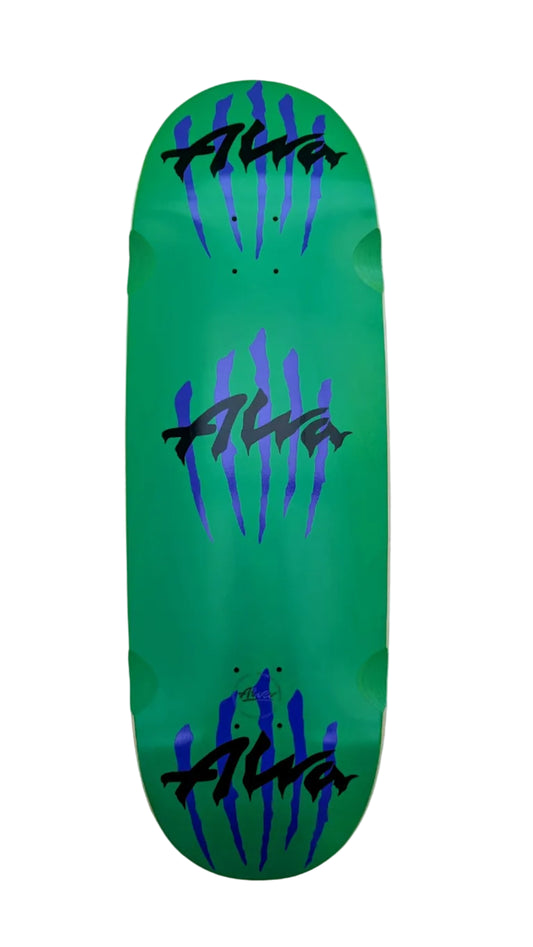 ALVA  'Scratch' Egg Skateboard Deck 10.625" x 33" GREEN / PURPLE
