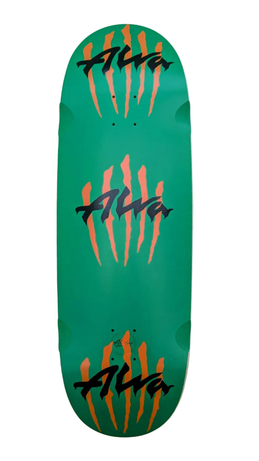 ALVA  'Scratch' Egg Skateboard Deck 10.625" x 33" GREEN / BLUE