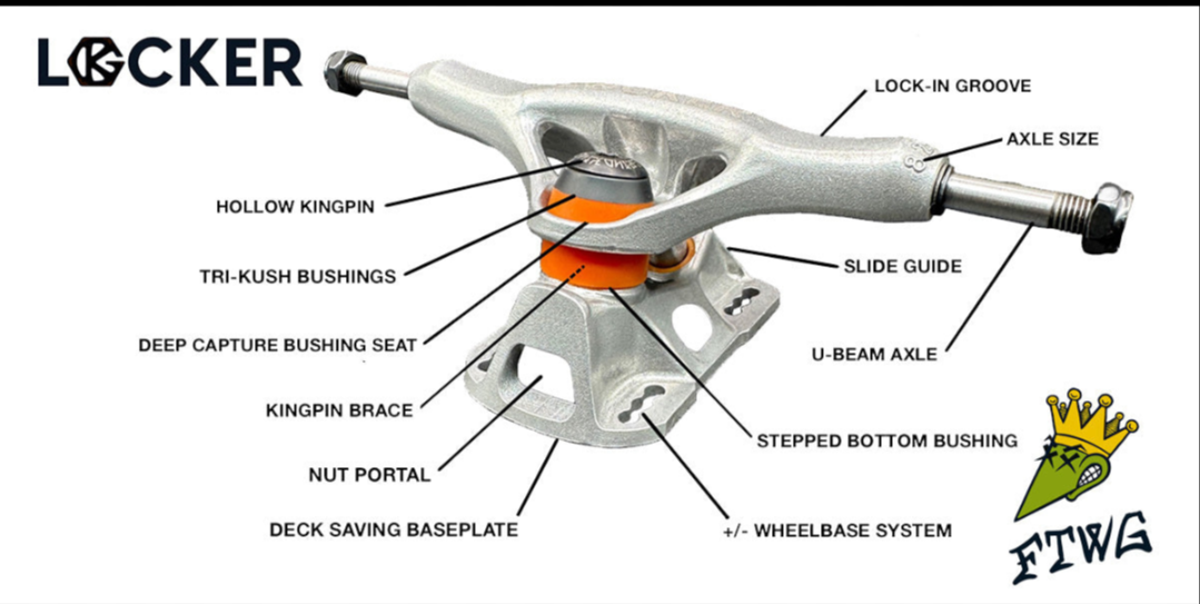 Grindking locker 2 Trucks - 8.25" - Orange