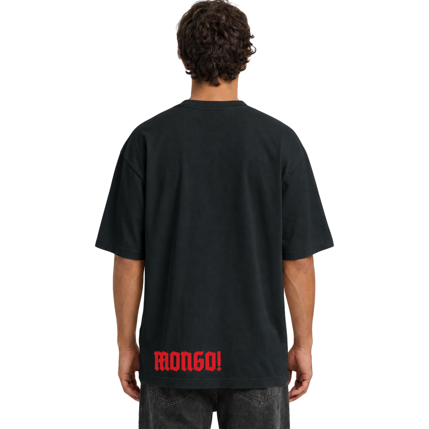 MONGO! 'Disclosure' Organic T Shirt - Black/Red