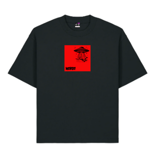 MONGO! 'Disclosure' Organic T Shirt - Black/Red