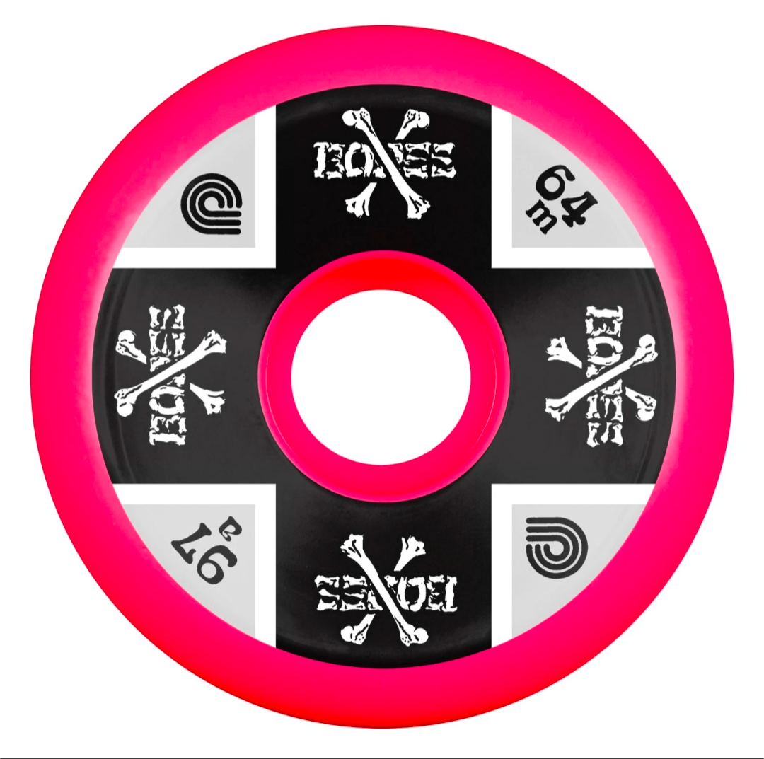 Powell Peralta Cross Bones Skateboard Wheels 64mm 97a - Pink (4 pack)