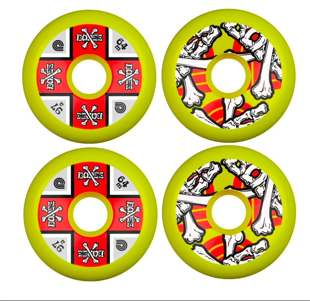 Powell Peralta Cross Bones Skateboard Wheels 64mm 97a - Yellow
