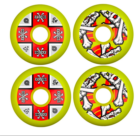 Powell Peralta Cross Bones Skateboard Wheels 64mm 97a - Yellow