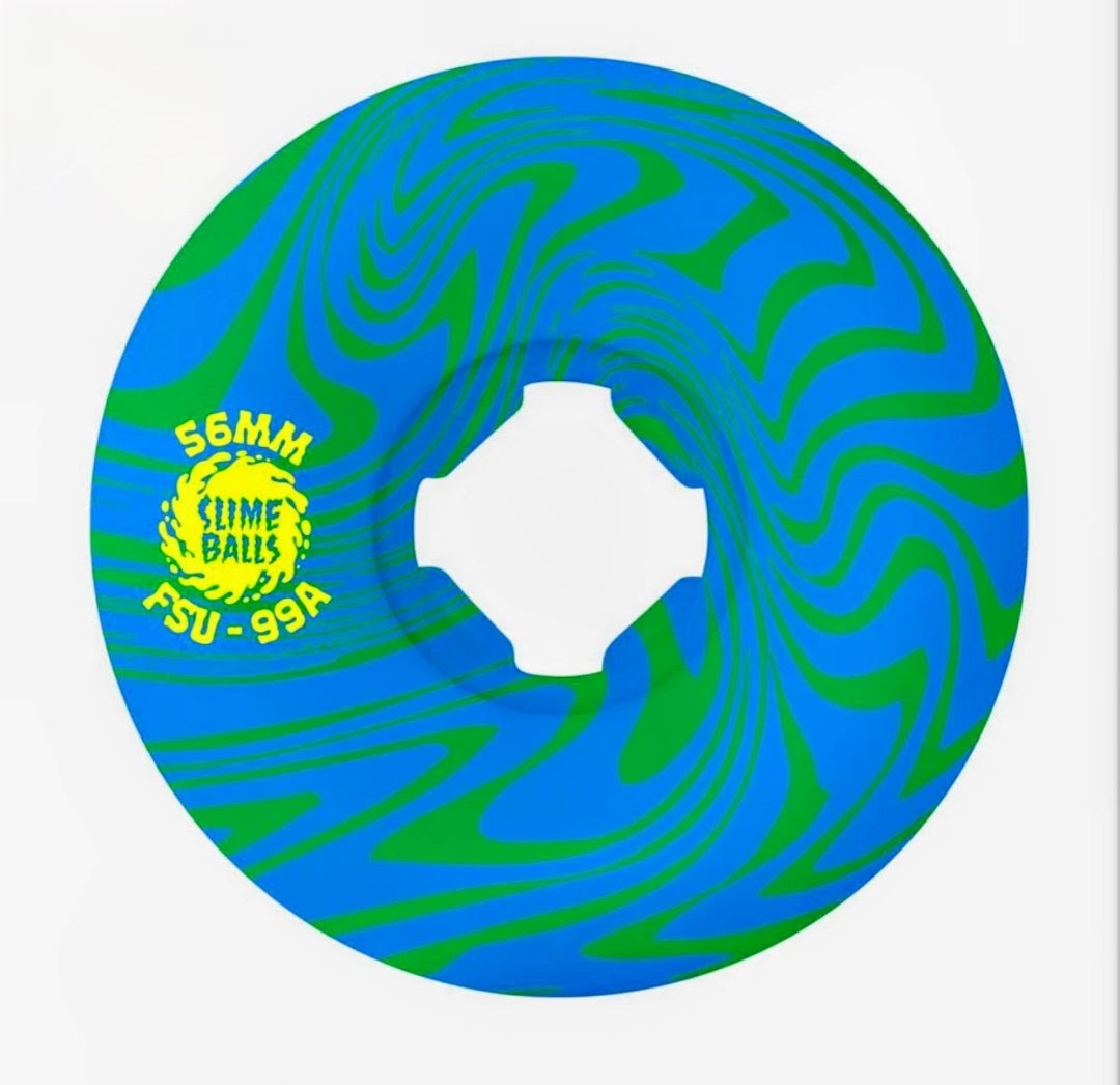 SlimeBalls Skateboard Wheels Fletcher Guest Vomit Green Blue Swirl 99a 56mm