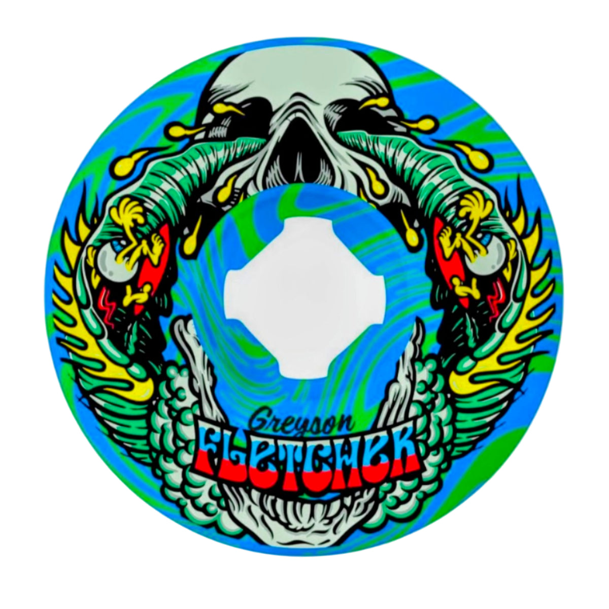 SlimeBalls Skateboard Wheels Fletcher Guest Vomit Green Blue Swirl 99a 56mm