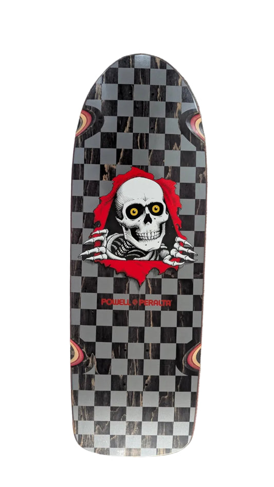 Powell Peralta Ripper Chequer Black Stain 10" Deck - Ex Display