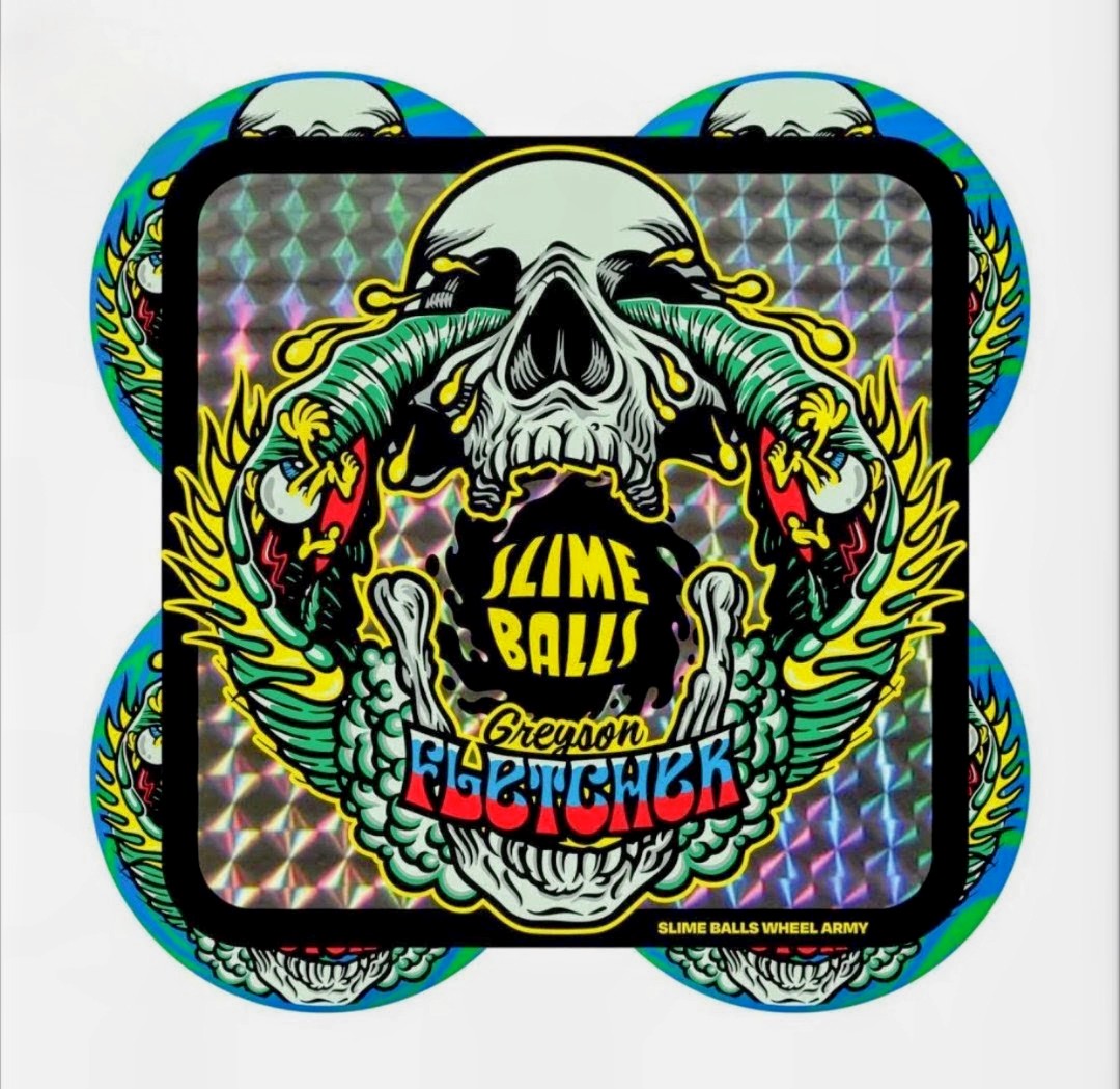 SlimeBalls Skateboard Wheels Fletcher Guest Vomit Green Blue Swirl 99a 56mm