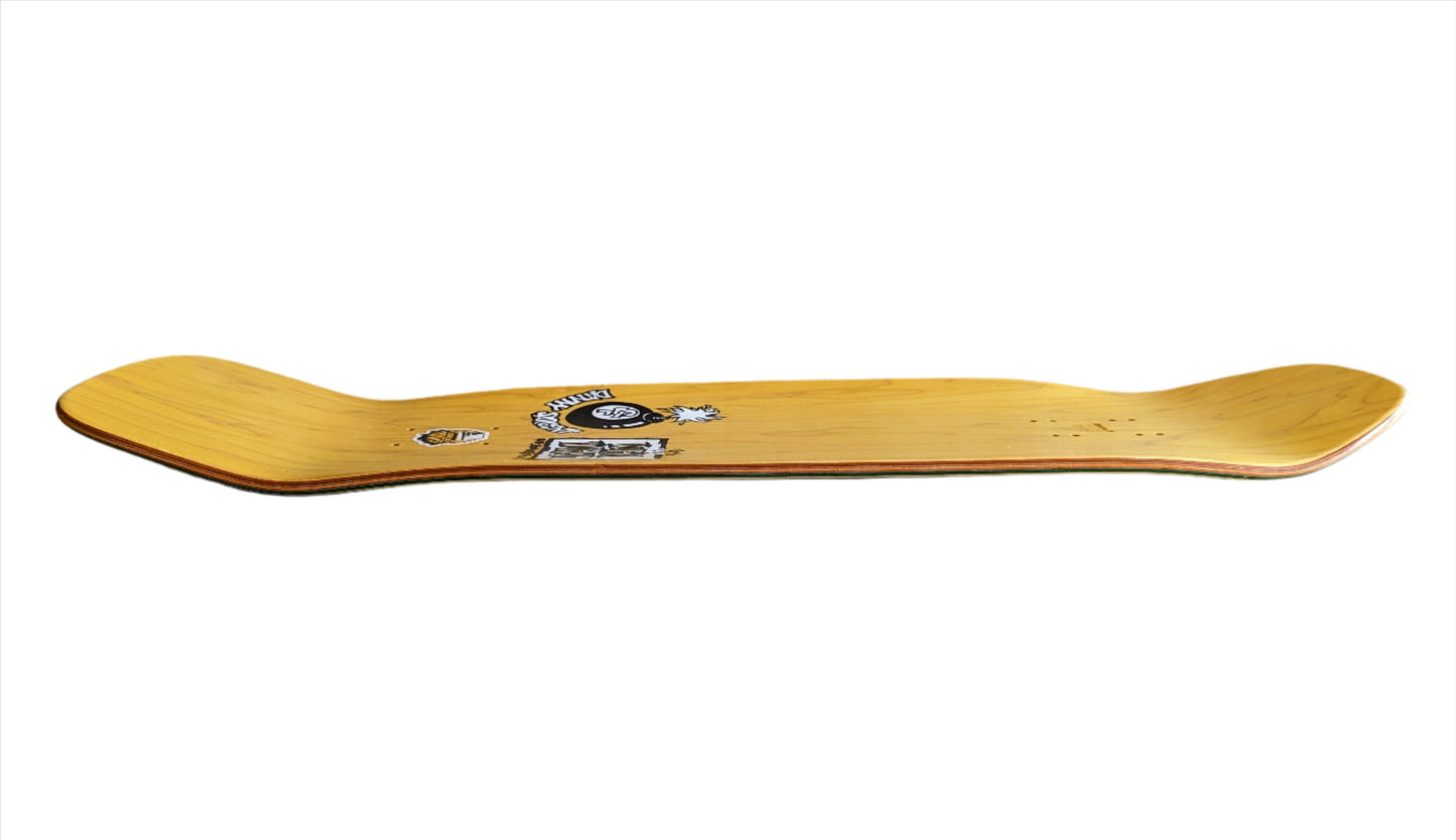 NEW DEAL Sargent Monkey Bomber SCREEN PRINTED Deck Yellow 9.625"